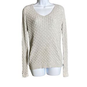 Sonoma Life + Style Women's Pullover Knitted Gray Rib-Wave Long Sleeve Sweater S